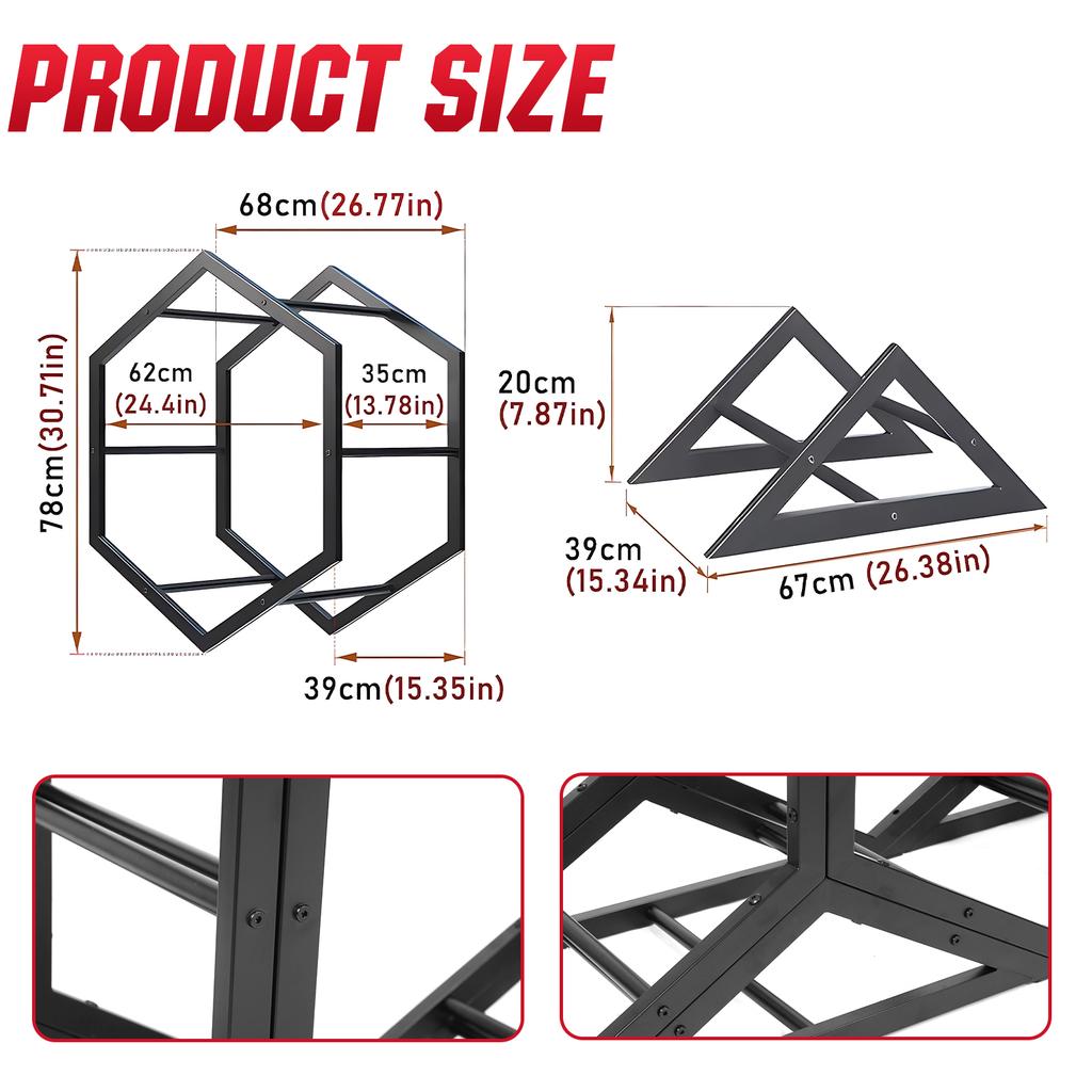 Adjustable Wall Mount Tire Rack for Garage Heavy Duty Triangle Hexagon Small Tire Display Rack for Exhibition Shop Trade Show