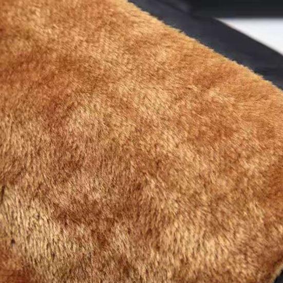 Winter Jacket Zipper Stand Collar Plush Terrific Highly Warm Zip-up Men for Outdoor