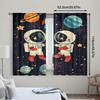 2pcs Space Astronauts Blackout Curtains   Rod Pocket Polyester Panels   HD Digital Print   Semi-Sheer Contemporary Design   Machine