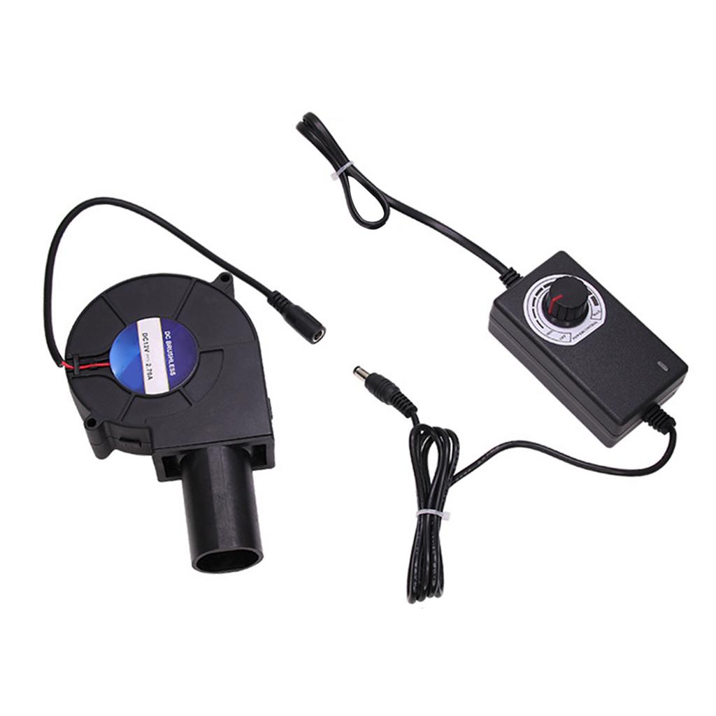 Effizienter 12V Altöl-Brenner Heizgebläse Lüfter Einstellbare Drehzahl 35CFM Geeignet für BBQ Brennholzofen Metallschmelzen