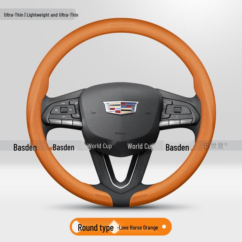 Cadillac Steering Wheel Cover: Compatible with XT6, XTS, CT5, CT4, CT6, XT5, and XT4.