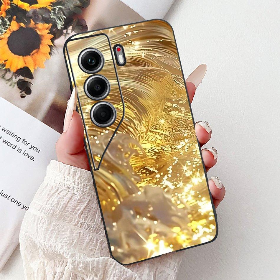 For Tecno Camon 40 Pro 4G Camon40 Elegant Floral Cat Phone Case For Camon 40 40Pro 4G CM6 CM5 Black Silicone Soft Cases Bumpers