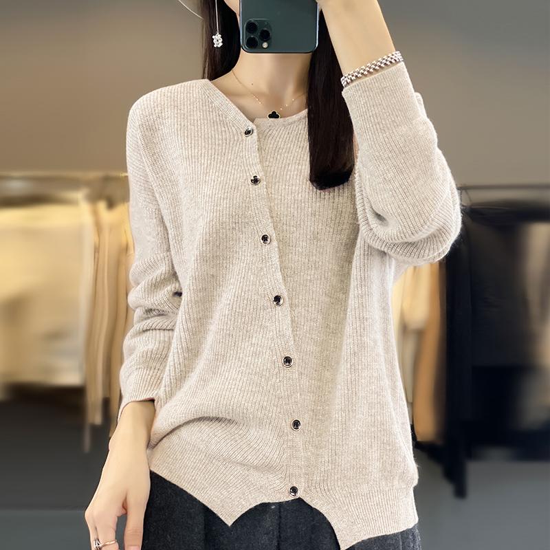 

Женский легкий кардиган из 50% шерсти и 50% шелка Mulberry — универсальный трикотаж на все 4 сезона для комфорта и стиля в любое время года XL бежевый