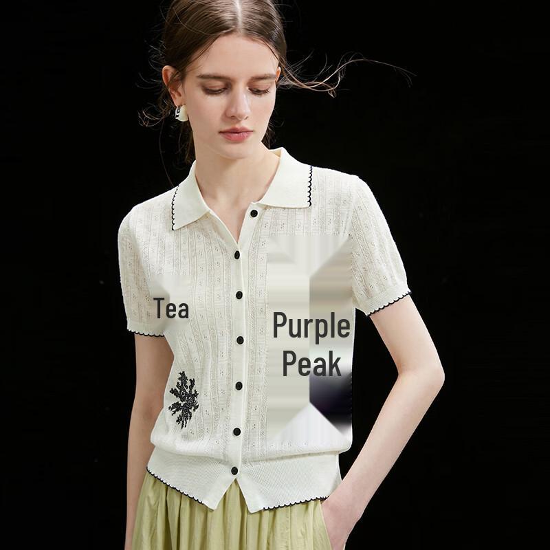 Tencel Linen Blend Jacquard Knit Polo Shirt