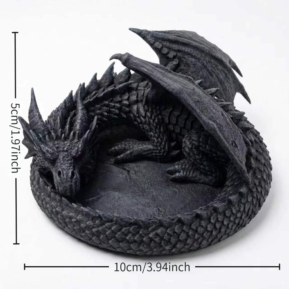 Gothic Dragon Guardian Catchall Dish 3D Printing Dragon Shaped Trinket Bowl  Home Decor