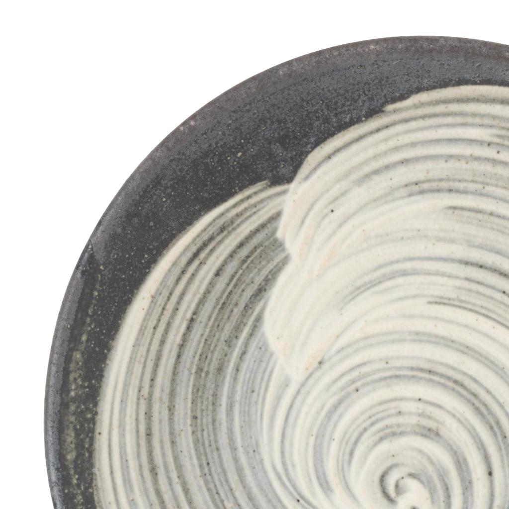 Marui Seito Shigaraki Ware Hechimon Plate, Approx. 15cm Diameter, Kuroiso Black, MR-3-4201