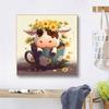 5d DIY Diamond Painting Cross Stitch Cartoon Animal Teacup Cow Diamond Embroidery Mosaic Full Round Drill Home Decor Arts