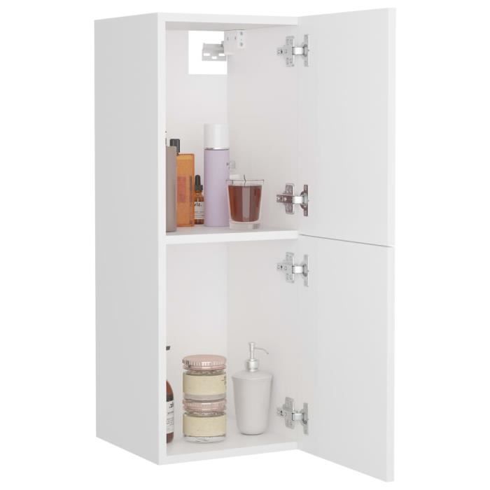 VidaXL Armoire de salle de bain Blanc 30x30x80 cm Aggloméré