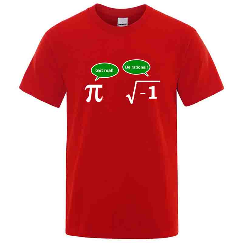 Summer Round Neck Math Formula Graphic Printed T-shirts Fashionable Casual Pure Cotton Short Sleeved Men's T-shirts