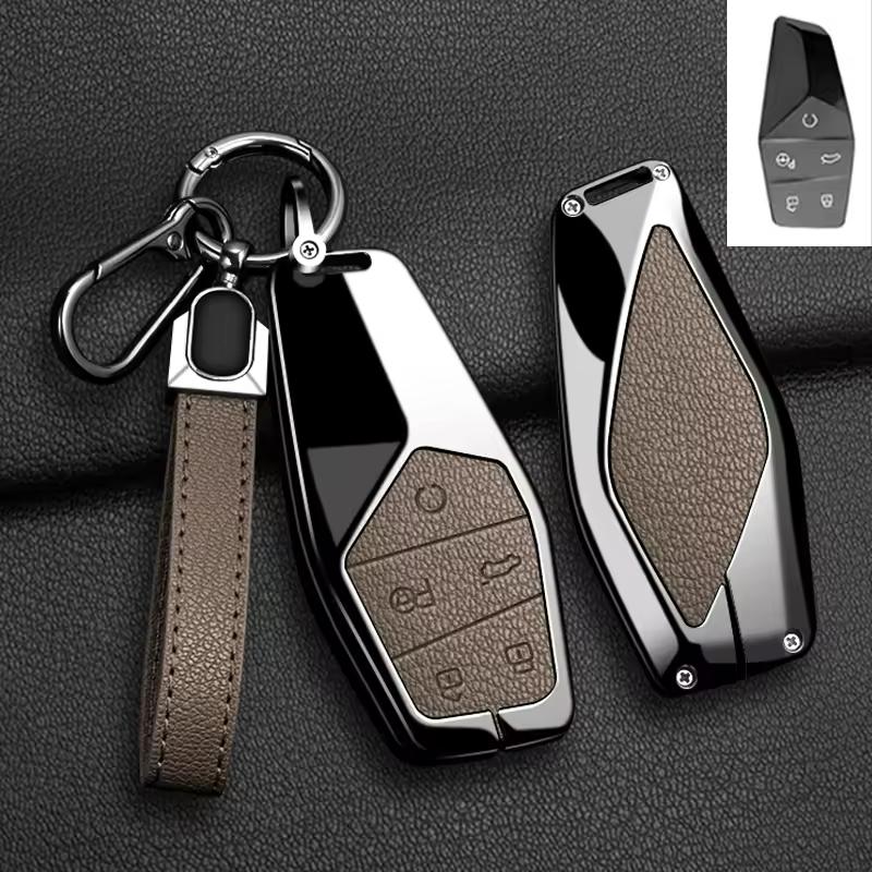 Zinc alloy car key protection cover, suitable for MG One 2022 2023 2024 car remote control key bag keychain accessories