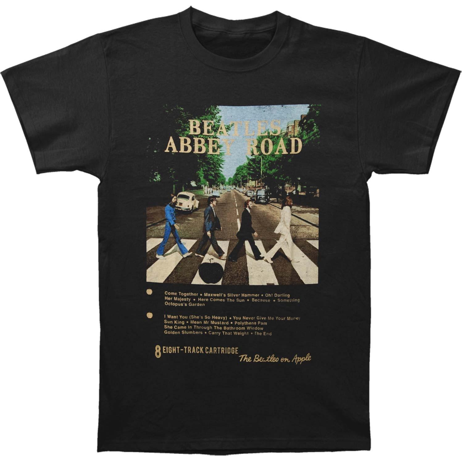 Men s Beatles Abbey Road 8 Track Slim Fit T-shirt XX-Large Black 4XL