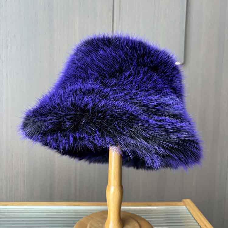 Imitation Fur Hat Women's Autumn and Winter Long Hair Bucket Hat Bucket Hat Warm Thickened Basin Hat