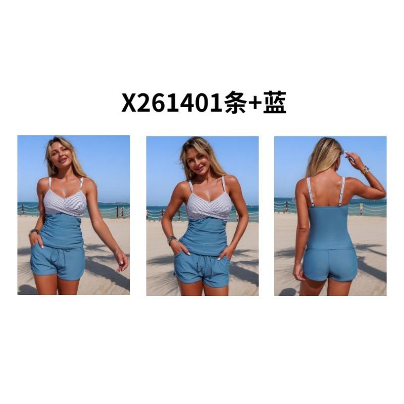 Costume da bagno bikini due pezzi da donna in stile europeo con tasche