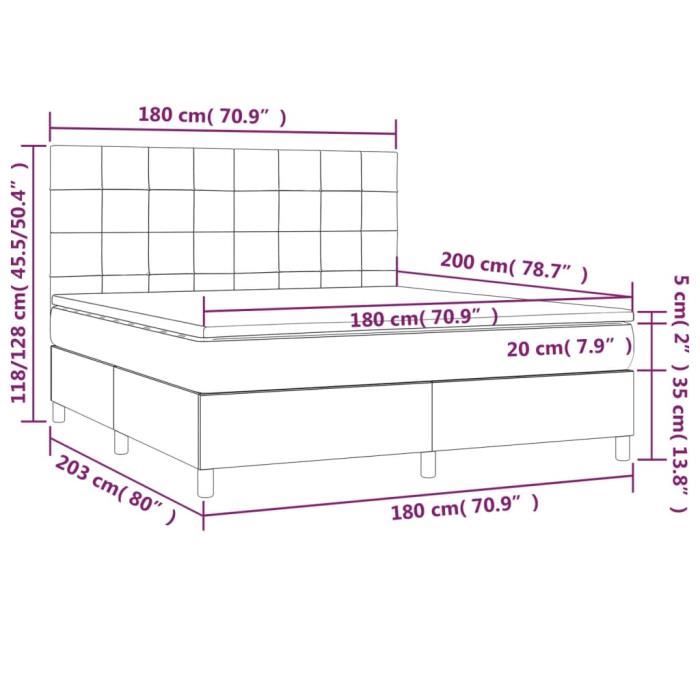 3141798 vidaXL Divan Bed with Mattress Cream 180x200 Cm Fabric