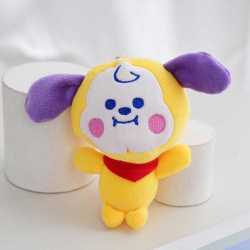 Adorable Plush Yellow Dog Keychain Soft And Cuddly Stuffed Animal Toy 12cm Dog