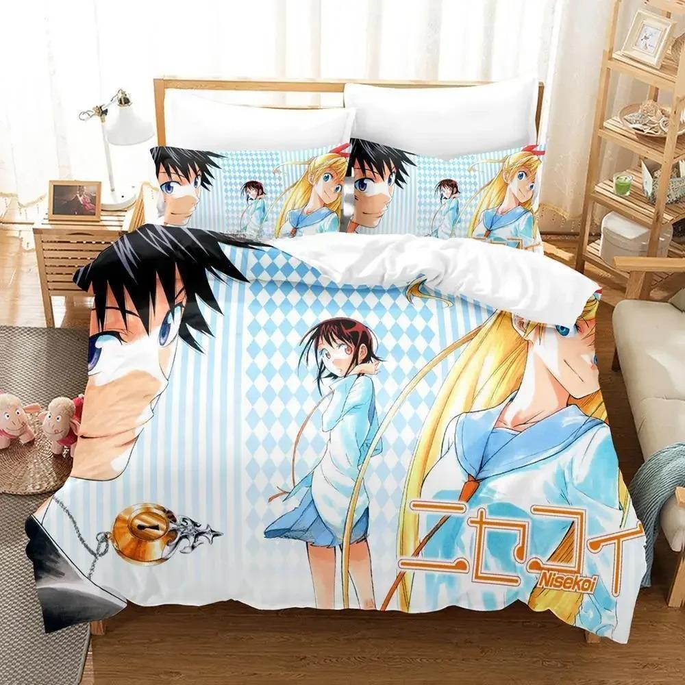 

Новый комплект постельного белья Nisekoi Single Twin Full Queen King Size Bed Set Adult Kids Bedroom Duvetcover Sets 3D Print Anime Bed Set 70x133cm 2pcs