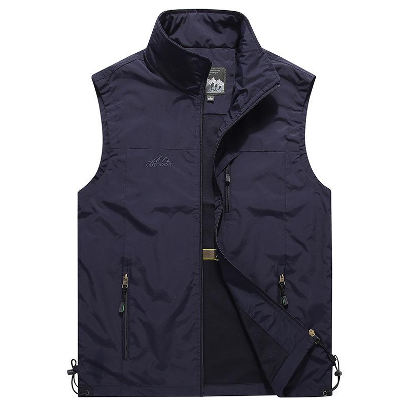 Herren Frühling Sommer Outdoor Freizeit Gilet Schnelltrocknende Weste Schlichte Mode Stehkragen Fotografie Weste