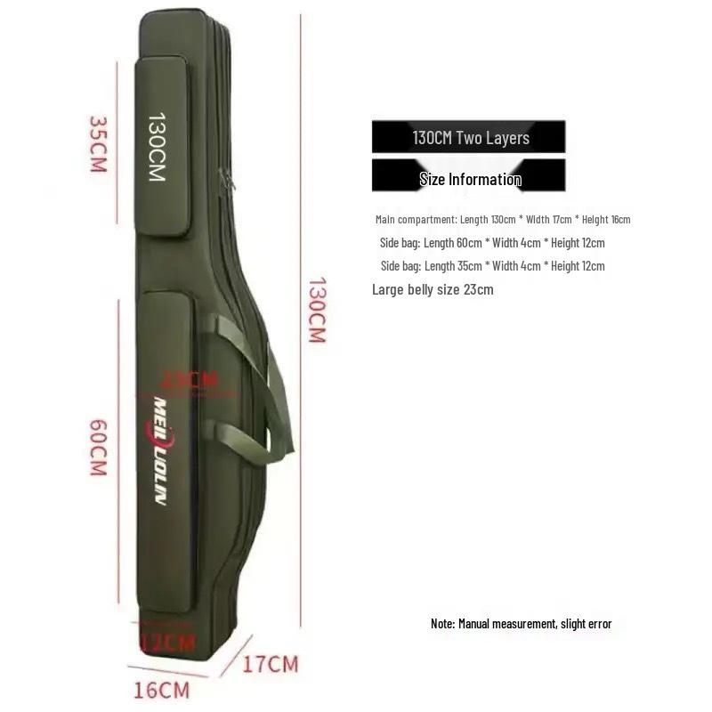 Large Wear-Resistant Fishing Bag, Two or Three Layers, 80-130 cm, Free Shipping