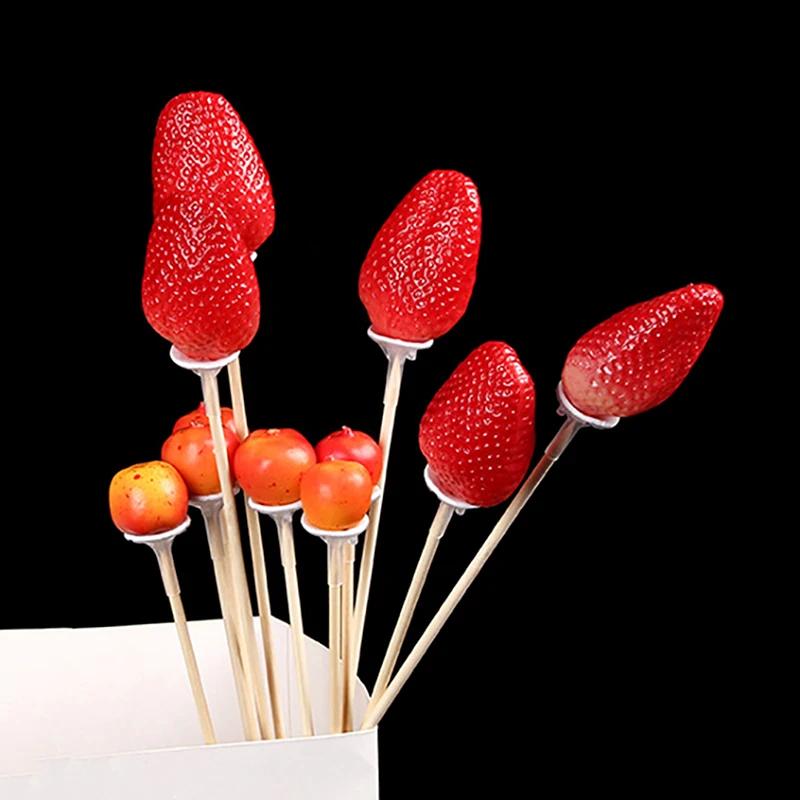 100 Stück Kunststoff Transparent Schokoladenkugelhalter Blumen Süßigkeitenkugel Strauß Verpackungshalter DIY Blumenstiel Fixe Basis