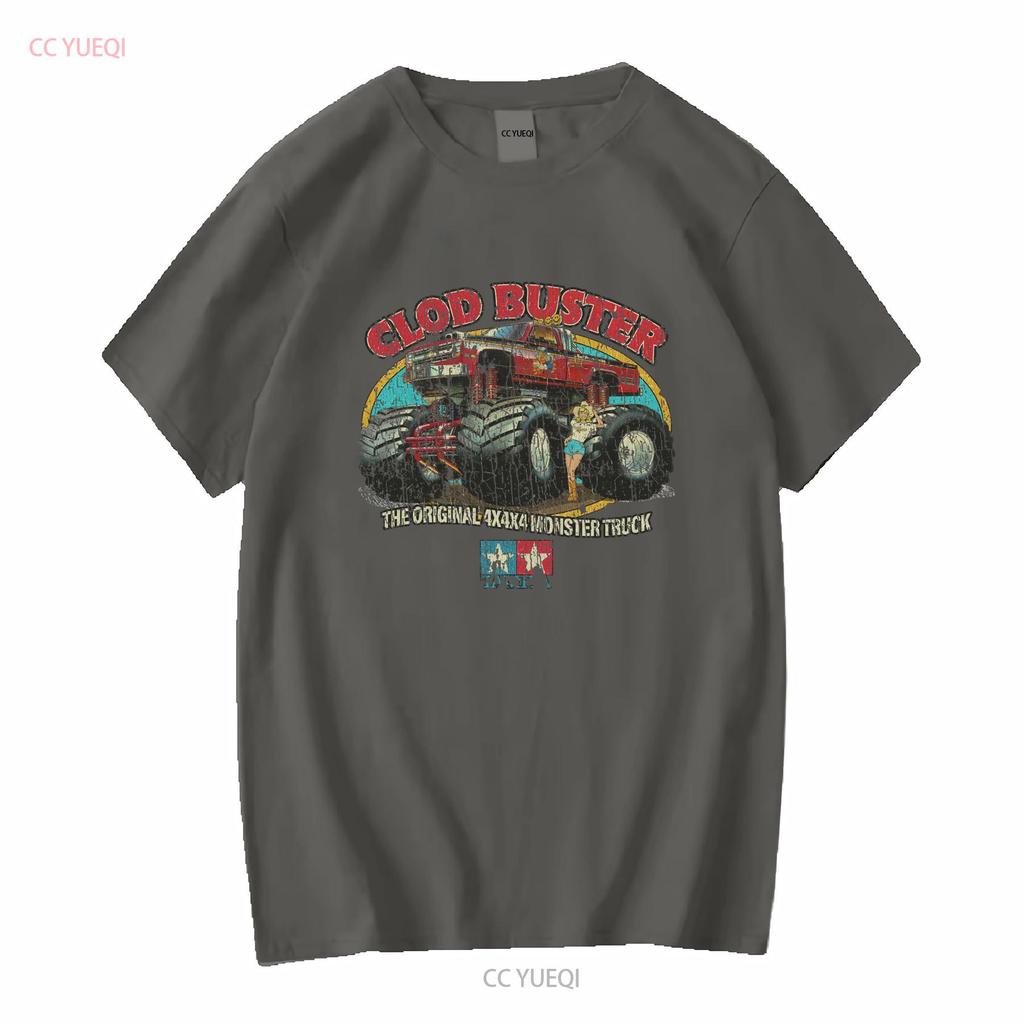 Clod Buster 4x4x4 Monster Truck 1987 Vintage Men's T Shirt Long or Short Sleeves Vintage Washed Homme Casual Fashion