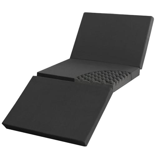 Softime Single, Tri-Fold Mattress, High-Resilience, Extra Thick, 10cm, Folding Mattress with Textured Surface, Pressure Distribution, Deodorizing Char