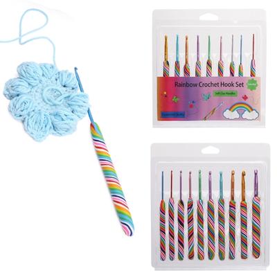 Lot de 9/10 crochets colorés de 2,0 à 6,5 mm, ensemble d'aiguilles à tricoter, accessoires de crochet faciles à utiliser pour les femmes
