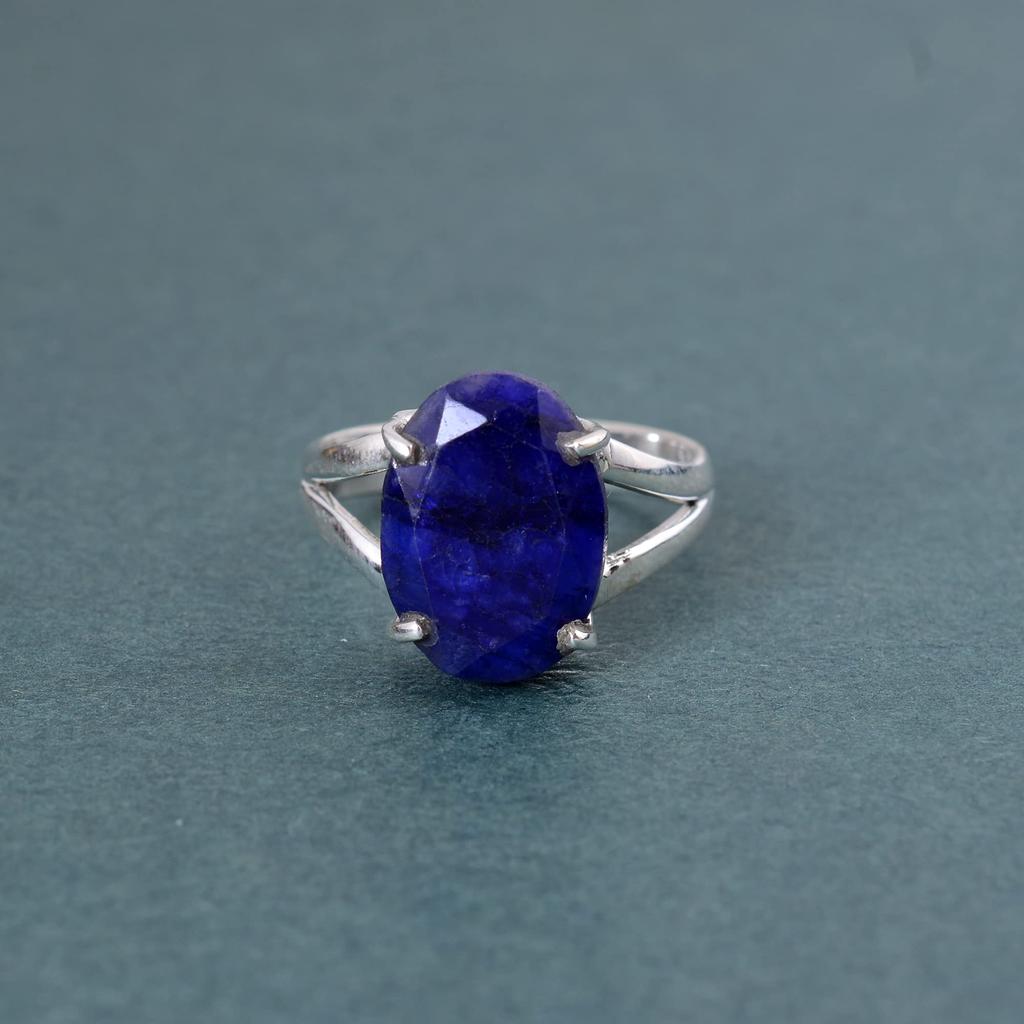 Blue Sapphire Ring, 925 Sterling Silver, Designer Ring, Statement Ring, Oval Ring, Boho Ring, Handmade Ring