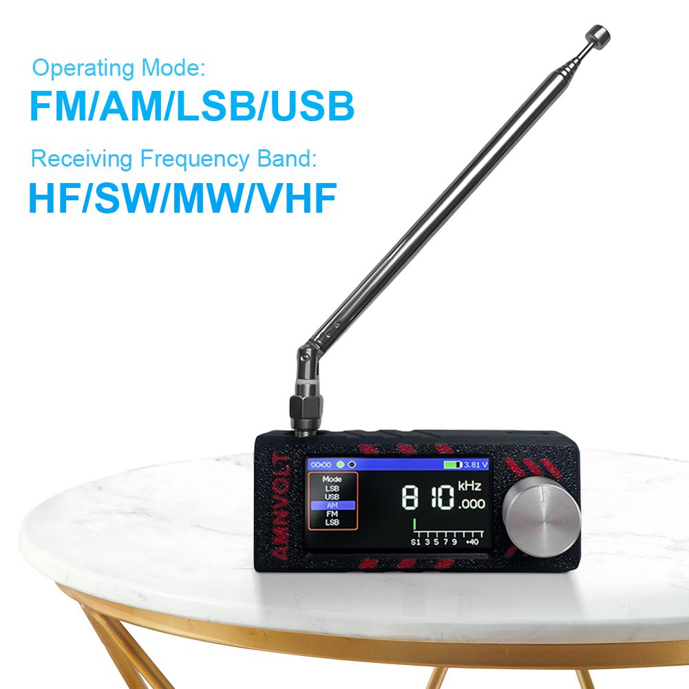 Mini SI4732 Radio Receiver LSB USB AM FM FM/AM Full Band Pocket Radio with Holder Bracket Stand HF SW MW VHF Radio with Antenna