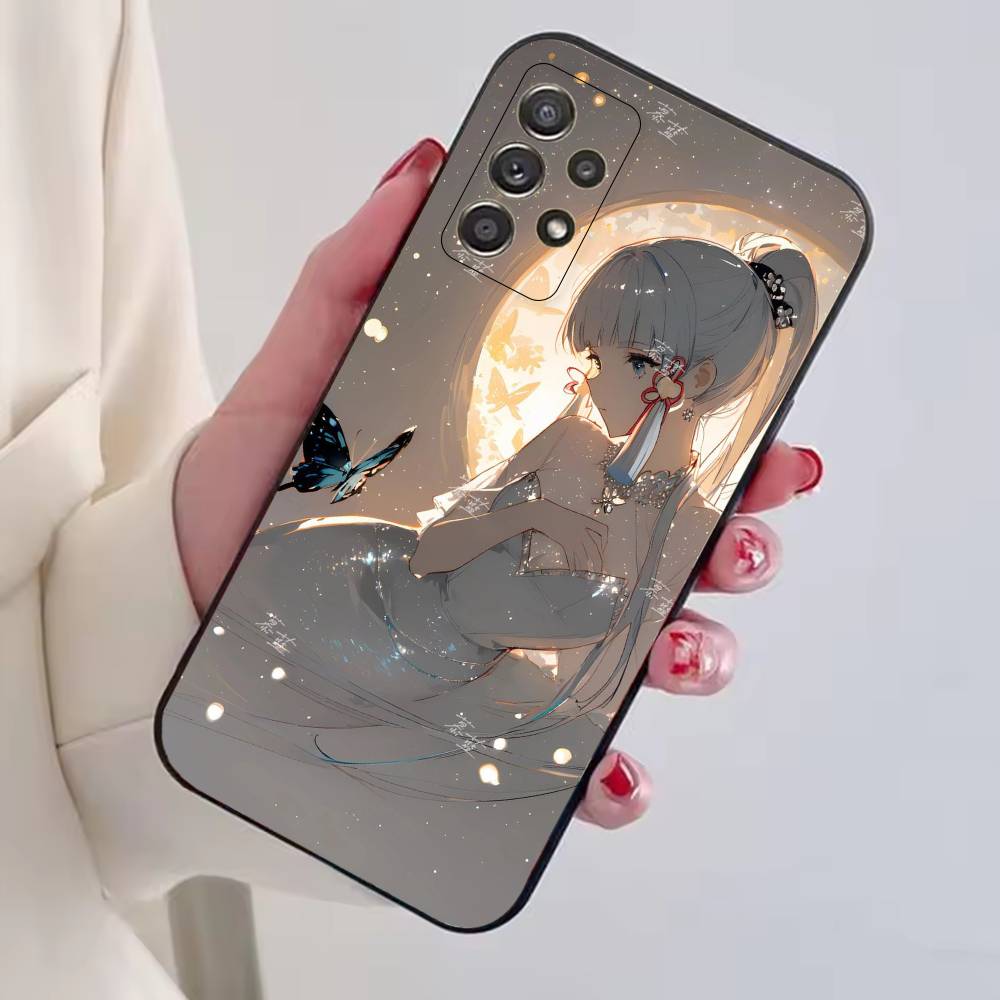 Genshin Impact K-Kamisato A-Ayaka Phone Case For Samsung S25,S24,S21,S22,S23,S30,Ultra,S20,Plus,Fe,Soft Silicone Black Cover