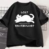 Kawaii Funny Black Cat T-Shirt Lazy Cat Tshirt Funny Cute Cat Tshirt Women Japanese Style Graphic Tees Women Clothing