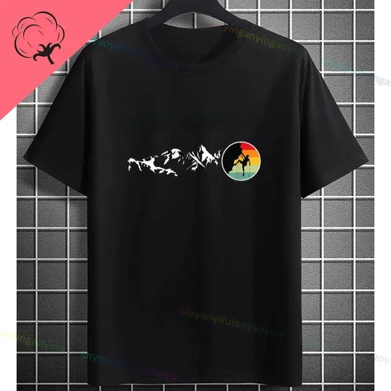 Rock Climbing Climber Bouldering Graphic Design Tshirt Pure Cotton Casual Shortsleev Outdoor Clothing Unisex Clothse