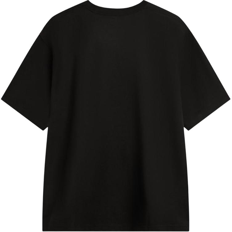 Li Ning Comfortable Minimalist Fashion Drop Shoulder Round Neck Sports Short Sleeve T-Shirt Men Tops Black AHSV237-3
