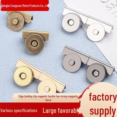 Magnetic Snap Leather Bag Clasp - No-Sew Strong Metal Interlocking Button