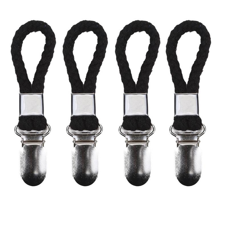 1/2/4PCS Multipurpose Braided Towel Clips Metal Clamp Bathroom Cotton Loop Cloth Hanger For Kitchen Home Storage