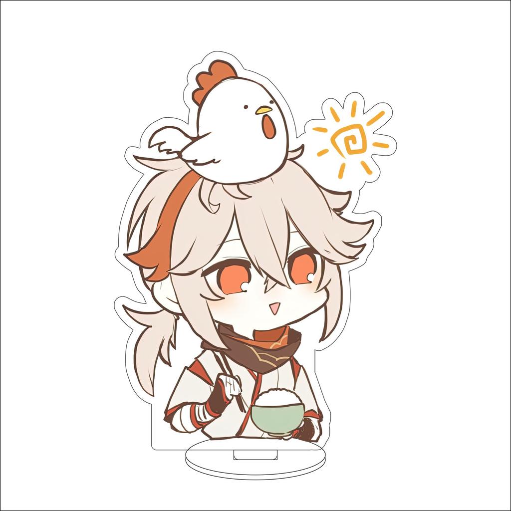 10CM Anime Genshin Impact Figure Stand Model Kaedehara Kazuha Cute Desk Decor Standing Sign Gifts