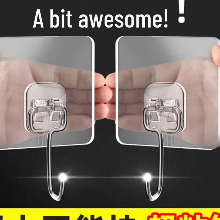 Durable Adhesive Stainless Steel Kitchen Hook Set - Trace-Free, Multi-Functional for Home Use