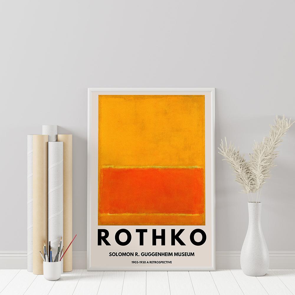 Mark Rothko Exhibition Poster Blue Pink Yellow Art Print Yayoi Kusama Vintage Museum Wall Picture Abstract Painting Home Decor