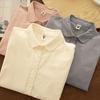 Korean Style Autumn Casual Doll Collar Long Sleeve Shirt