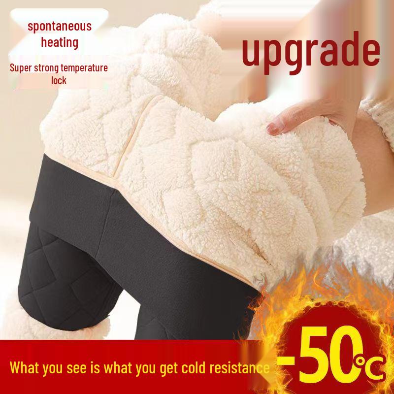 Northeast Women's High Waist Fleece-Lined Wool-Blend Warm Leggings for Autumn/Winter