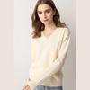 Leichter V-Ausschnitt Strickpullover - Damen einfarbiger Pullover für Frühling & Herbst