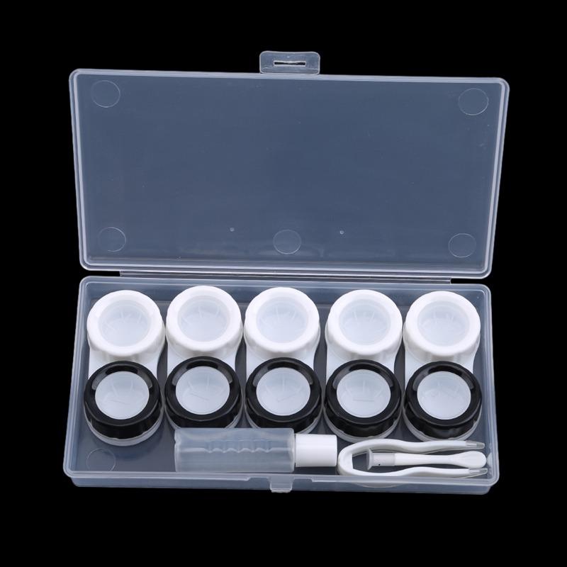 10 grids Contact Lens Box Holder Portable Small Lovely Clear Eyewear Bag Container Contact Lenses Soak Storage Case