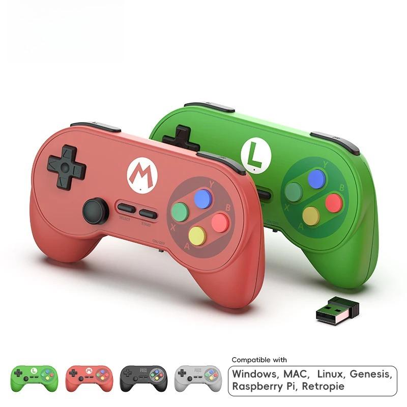 Retro Wireless Gamepad with Dual Receiver, Classic Controller for PC DInput, Android, Arcade Emulators