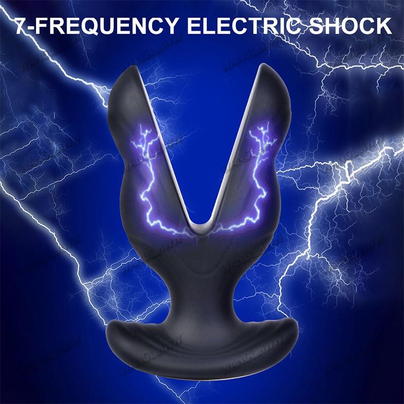 7 Electric Shock 8 Vibration Anal Sex Toys Male Prostate Massager Dildo Vibrator Wireless Remote Opening Butt Plug Anus Dilator