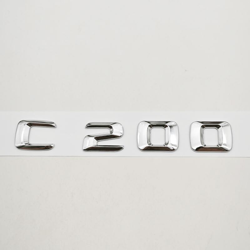 

3D ABS Benz Emblem Fr Logo C180 C200 4MATIC Light Car Accessories Hot Trunk for Mercedes Letters C Class Badge Rear Dolphin Tail