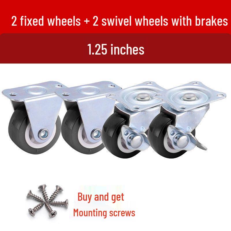 1-3 Inch Silent Swivel Caster Wheels with Brakes for Furniture and Trolleys