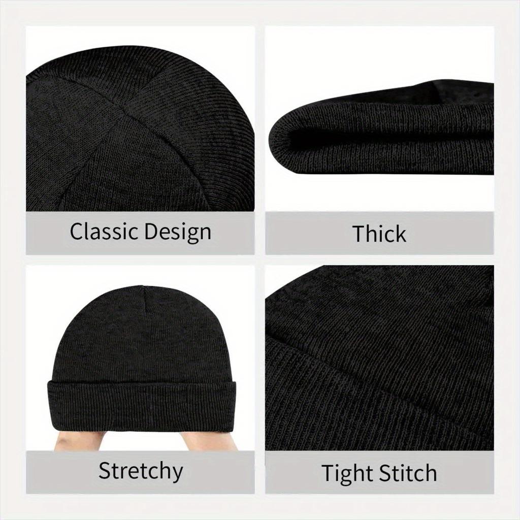 Retro Logo Knitted Hat for Women Men Beanie Winter Hat Acrylic Rock Band Hip Hop Cap