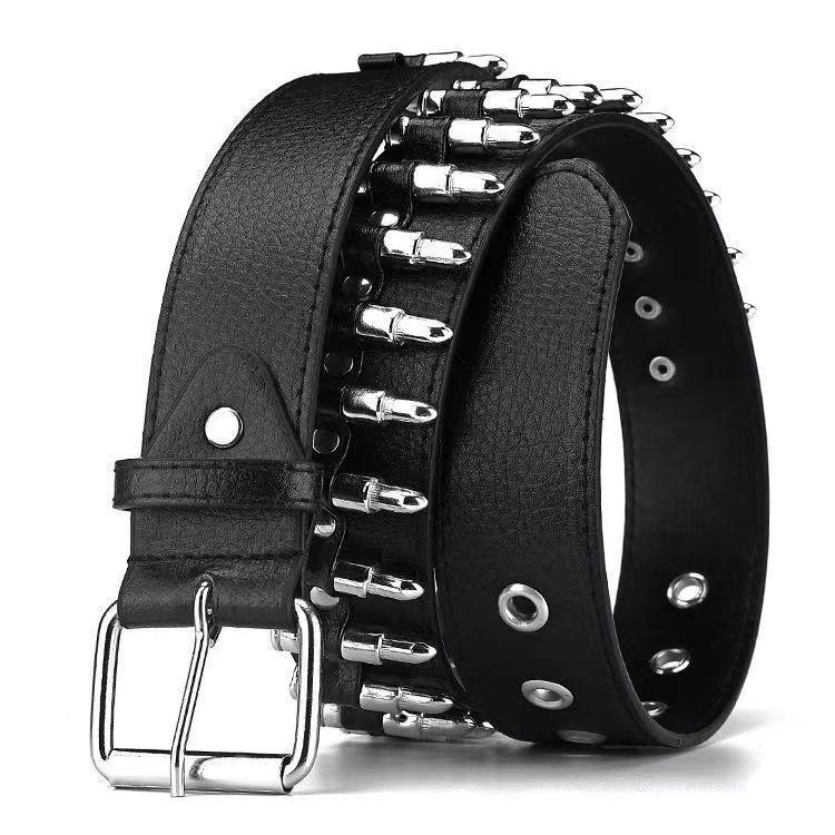 Women's Punk Decorative Bullet Inlaid Belt
