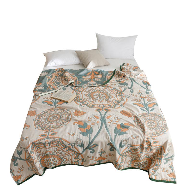 New Washed Cotton Four Layer Gauze Towel, Summer Cool Blanket, Nap Air Conditioning Blanket, Leisure Blanket, Sofa Cover Cloth