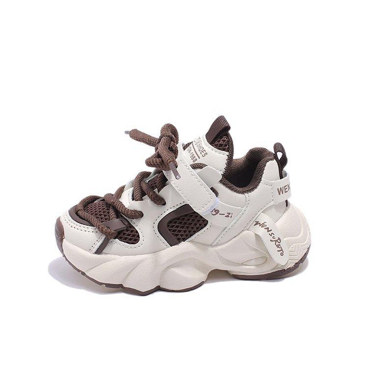 Children's Soft-soled Sports Shoes Spring and Autumn Explosion 2025 New Men's and Women's Children's Breathable Mesh Shoes Non-slip Dad Shoes