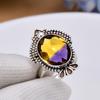 Ametrine 925 Sterling Silver Ring V5719, Yellow & Purple Ring, Oval Ring, Valentin's Day Gift, Gift For Her, Birthday Gift, Handmade Jewelry, Silver J
